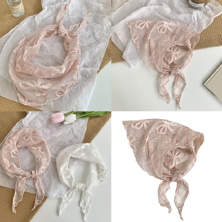 Soft Triangular Lace Scarf For Women Summer Fashion Essential Breathable Fabric & Portable Fold Feature
