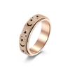 Men's Stainless Steel Ring with Moon and Star Pattern Textured Surface Band for Finger Fashion Accessory Unique Design Durable Material