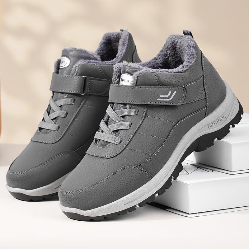 Men's Comfort Snow Boots Fur Lined Warm Ankle Boot Waterproof Anti-Slip Winter Outdoor Shoes for Male Lace-Up Walking Sneakers Trekking Hiking Booties