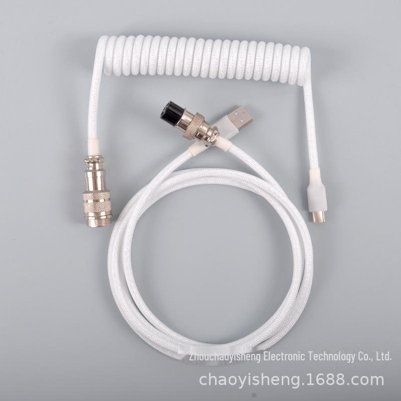 Detachable Mechanical Gaming Keyboard Cable with Aviation Plug and Spring Design