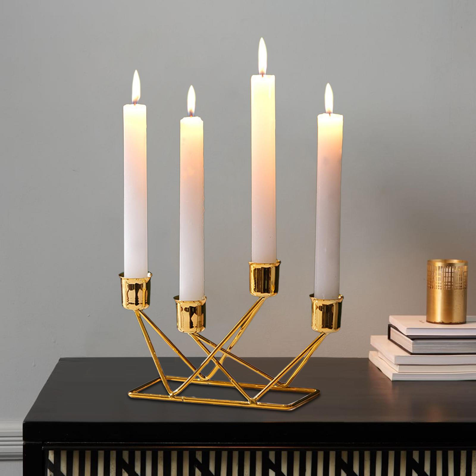 

Металлический конический подсвечник Украшение стола Украшение стола Декоративное 8x2,7x4,7 дюйма с 4 ветвями