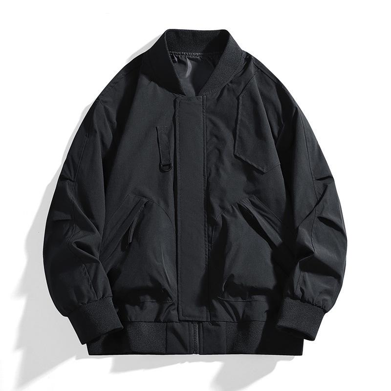 

Men s Plus Size Breathable Stand-up Collar Baseball Jacket 5XL чорний