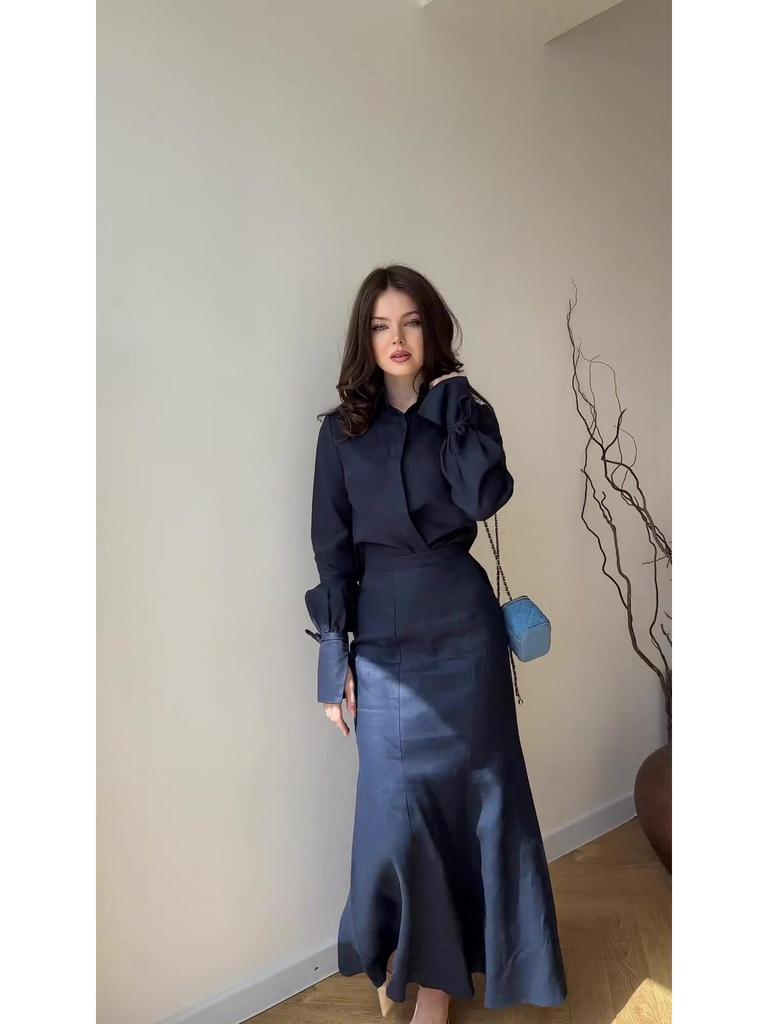 Elegant Summer Women's Two-Piece Casual Set: Breathable European & American Long Skirt for Professional Commuting (2026)