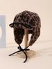 Winter Hats Woman Leopard Print Faux Fur Earflap Hat Beanie Cold Proof Warm Women Bomber Hat Female Ear Protection Cap