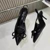 Fashion Women's Stiletto Baotou Sandals Spring New Pointed Head Shallow Mouth Butterfly Knot Anti-slip Wear-resistant High Heels