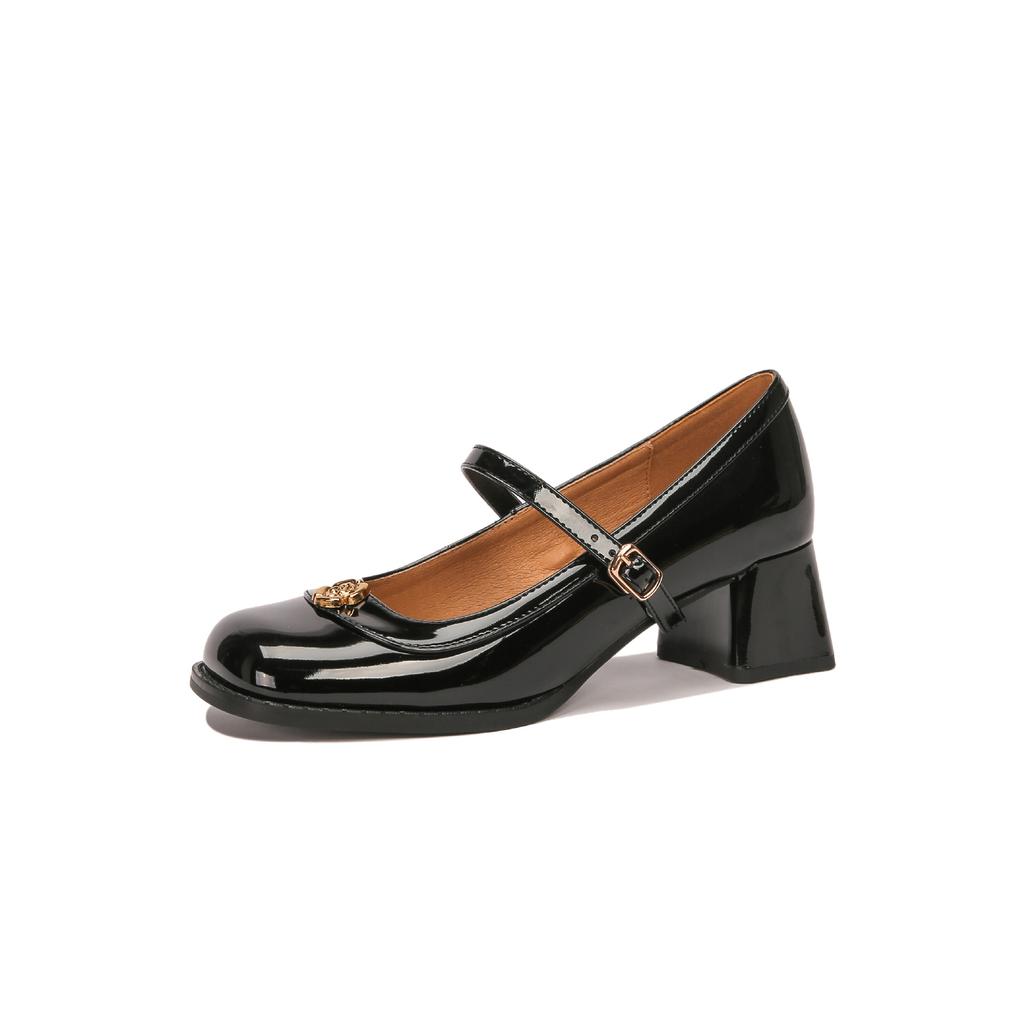 Mary-Jane-Schuhe mit klobigem Absatz für Damen, niedriger Blockabsatz, elegante Schuhe mit Knöchelriemen, Pumps mit quadratischer Zehenpartie für Damen, Mary-Jane-Pumps für Hochzeiten, Büros und Partys