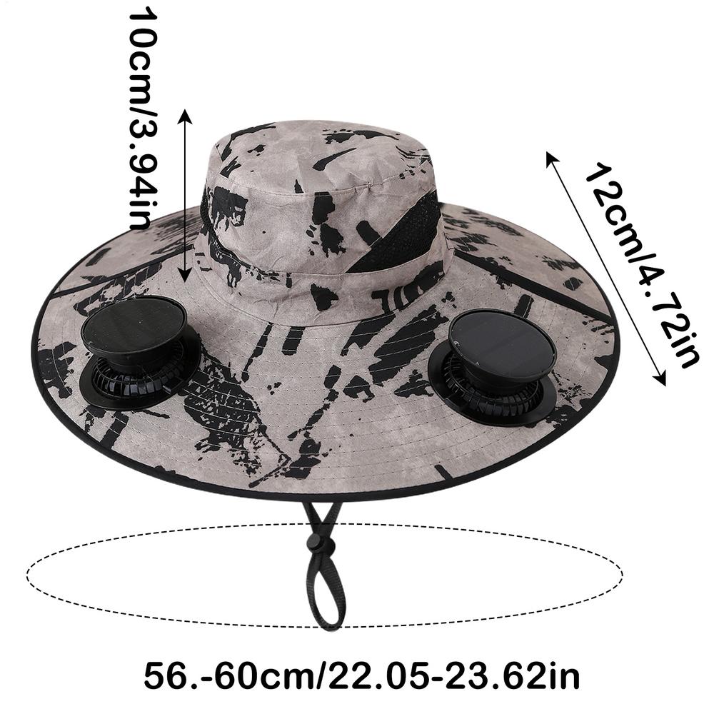 Solar Fan Hat Fishing Hat with Solar Powered Fans Wide Wing Solar Fan Cap USB Solar Fan Adjustable Outdoor