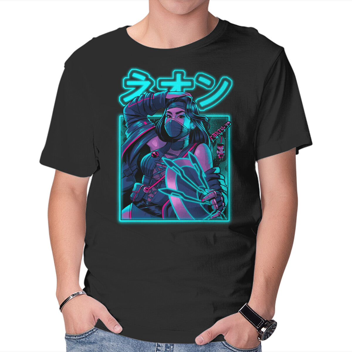 Unisex Crew Neck T-Shirt Mortal Neon Graphic Short Sleeve Casual Tee XXXL