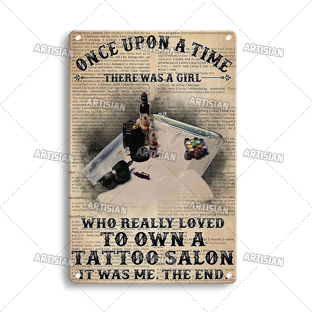 Artisian Tattoo Retro Metal Poster Job Tin Plaque Hobby Decorative Plate Wall Decor Garage Bar Pub Club Hotel Cafe Kitchen Home