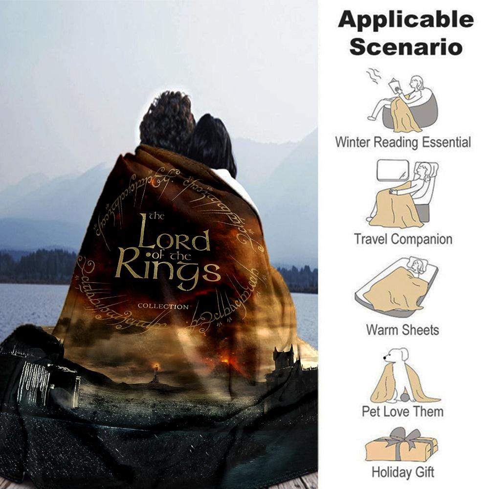 1pc The Lord of the Rings Collection Flannel Blanket Soft Warm Throw for Home, Office, Travel, All-Season Cozy Bedding Gift L1400