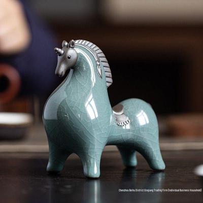Chinese Ceramic Tang Horse Figurine for Home or Office Decor