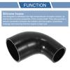 X AUTOHAUX 1 Stück Innendurchmesser 51-76mm/2.01"-2.99" Länge 102mm 4.02" 90 Grad Schwarz Auto