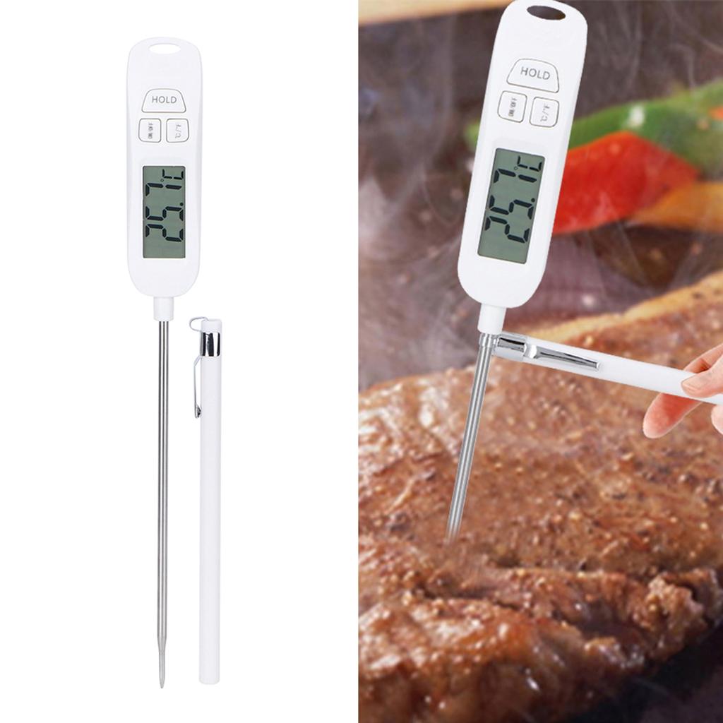 BBQ Matlagning Digital Elektronisk Termometer Rostfritt Stål Lång Sond Köksredskap