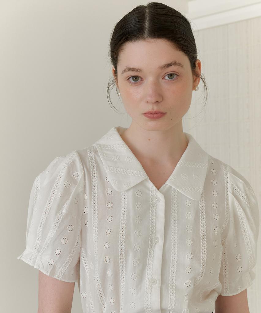 YUPPE Lace Puff Shirt_White