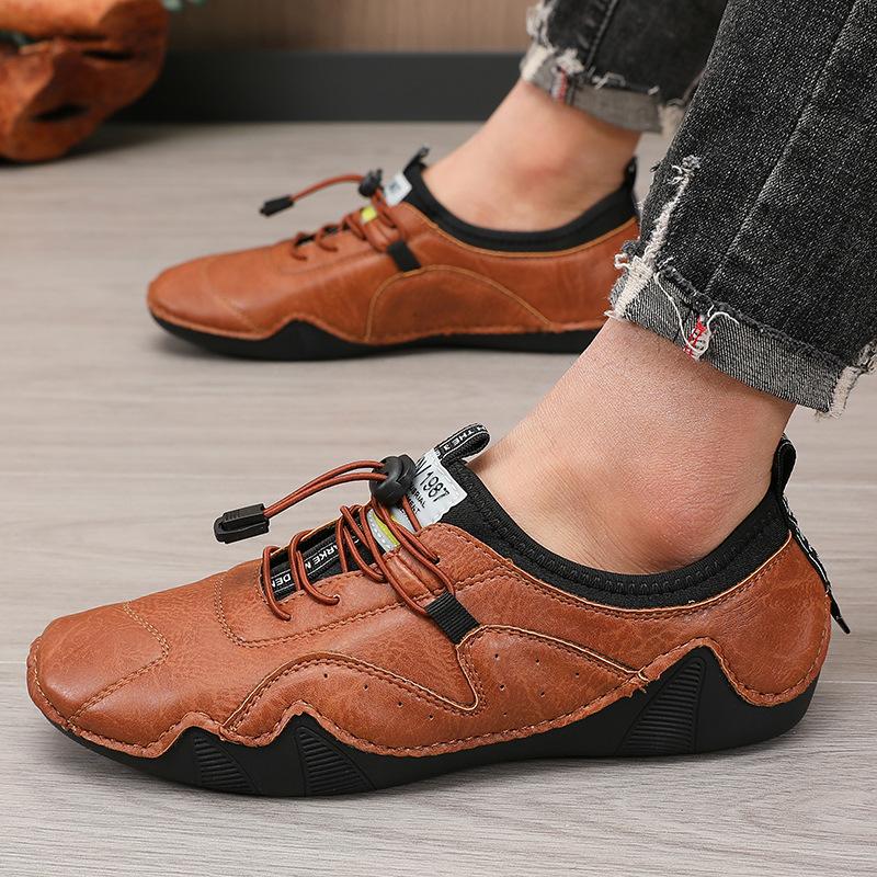 Casual Leather Shoes Large Size Men's Shoes Spring and Summer New Men's Microfiber Casual Shoes British Direct Sales Casual Versatile