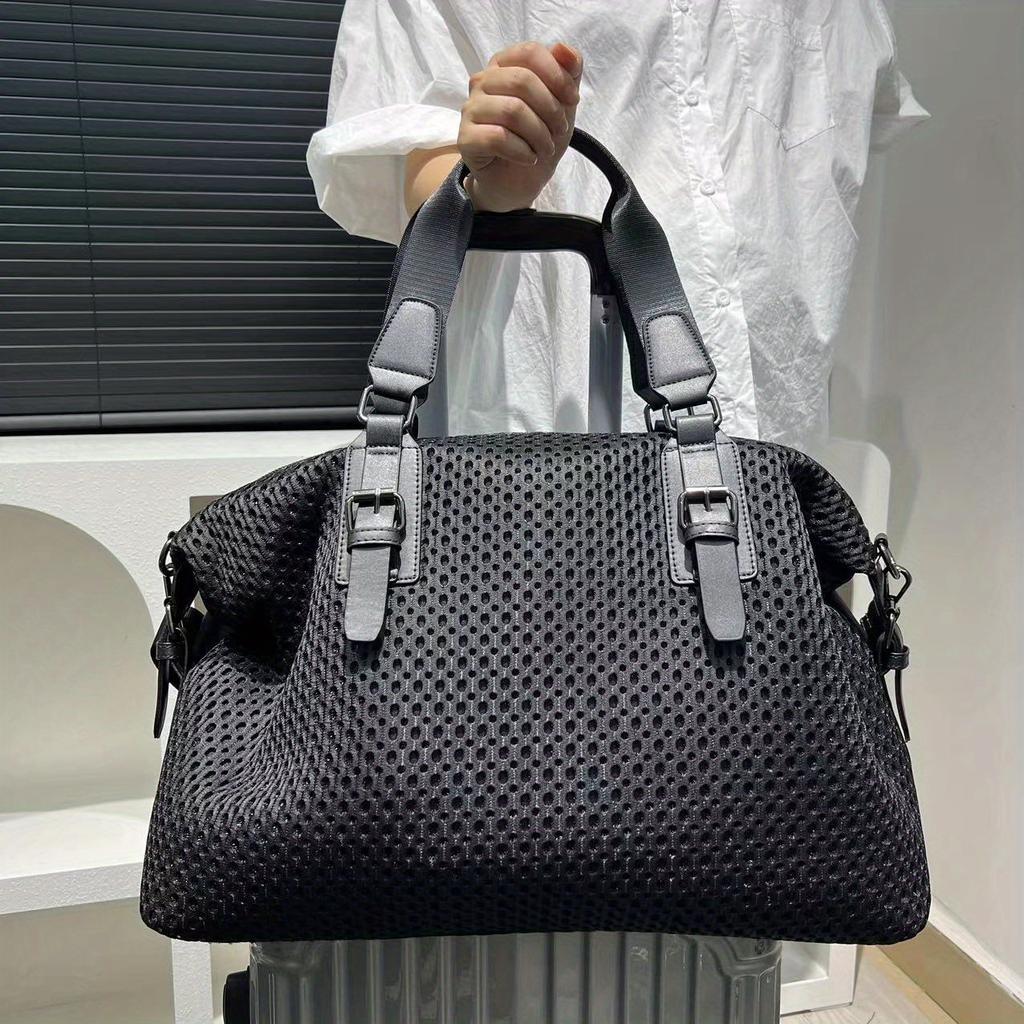 Women's travel bag simple leisure vacation large bag waterproof nylon mesh shoulder messenger bag