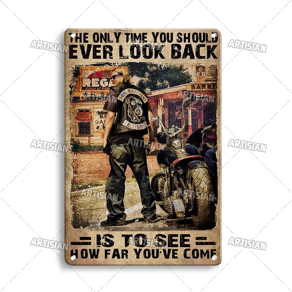 ARTISIAN Vintage Motorcycle Metal Tin Sign Decorative Plate Wall Art Metal Poster Bar Home Metal Plaque Studio Industrial Decor