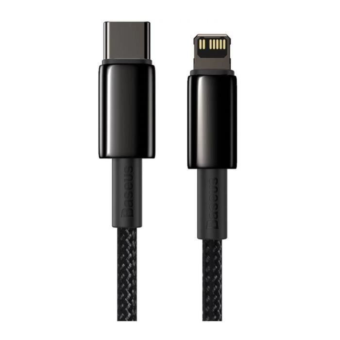 Câble de Charge et Transfert - BASEUS - USB-C-Lightning - 20W - 2m - Noir