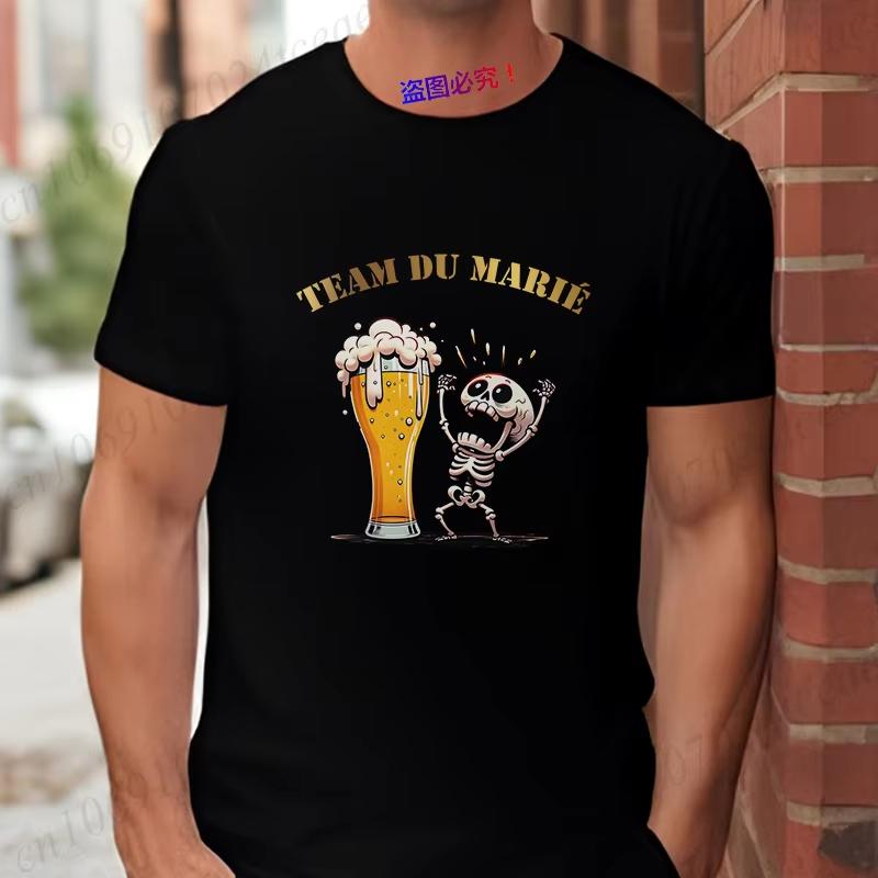 French Groom Squad Evg Team Best Unisex T Shirt Fashion Beer Graphic Y2k Tops Unisexs Single Farewell Wedding Bachelor Party Tees
