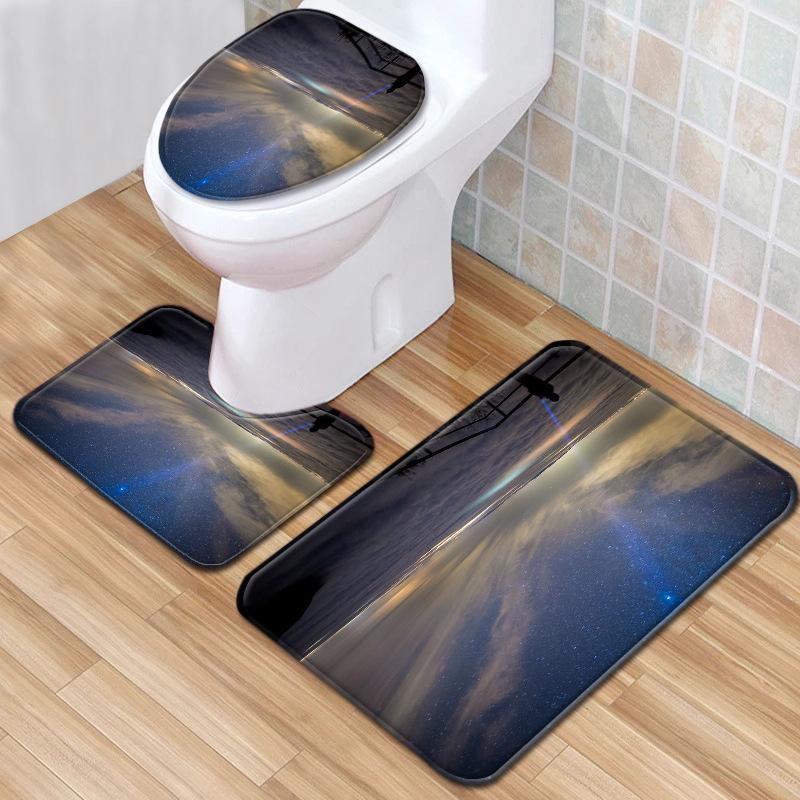 Star Bathroom Floor Mat Toilet Three-Piece Set