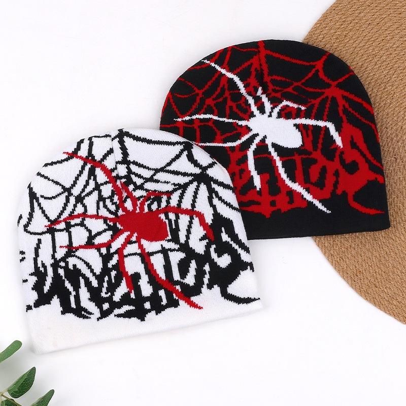 Versatile wool hat adult spider web European, American autumn and winter cold warm cold hat jacquard knitted hat