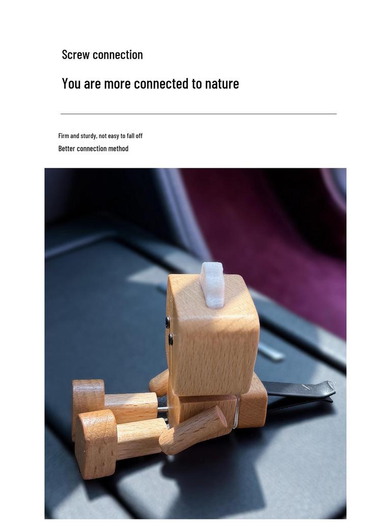 T-Shaped Head Robot Air Vent Diffuser: Wooden Leg-Shaking Car Air Freshener Ornament