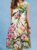 Summer Beach Floral Print Dress For Women Casual Sexy Sleeveless V-neck Loose Mini Dress Elegant Woman Short Dress Vestidos