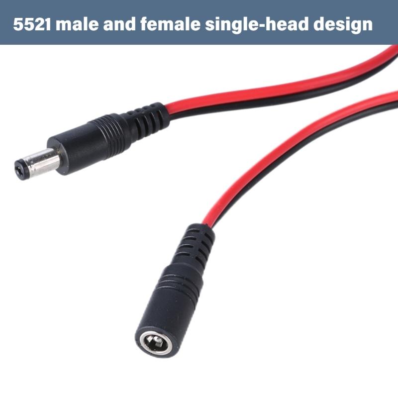 Kabel 18AWG DC5.5x2.1mm Przewód 5.5x2.1 Złącza Męskie/Żeńskie Przewód Adapterowy Linia do Światła LED Kamery Monitoringu