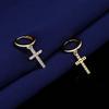 Unisexové evropské a americké náušnice s křížovým diamantem: Všestranné korejské módní šperky