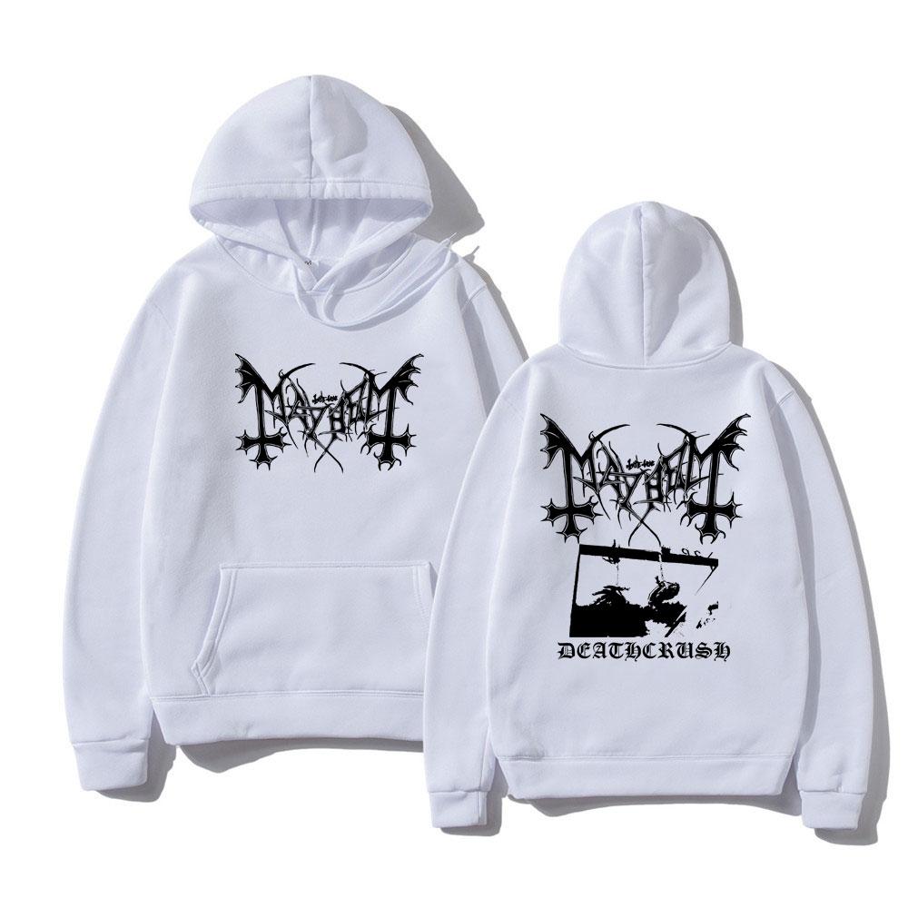 Mayhem Deathcrush Album Graphic Hoodie Men Women Casual Hip Hop Vintage Pullover Men's Double Sided Printed Comfortable Hoodies