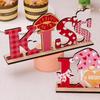 Wooden Art Craft Valentine Day Wooden Decorations Lip Love Heart Wooden Letter Ornaments  Table