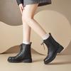 Augustine Martin Boots Women's 2025 New Spring and Autumn Retro British Style Thick-soled Black Knight Short Boots with Skirt