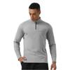 Herren Nylon Halb-Reißverschluss Hochelastisches Fitness-Top - Langarm Stehkragen für Herbst und Frühling Laufen und Training.