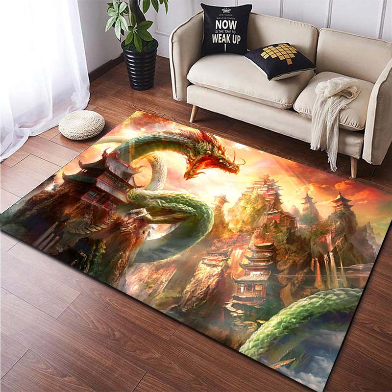 Chinese Dragon Art Printed Carpet for Living Room Large Area Rug Soft Mat E-sports Chair Carpets Alfombra Gifts Dropshopping
