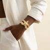 Luxury Gold Color Starfish Cuff Bracelet for Women Chunky Statement Open Bangle Girls Summer Beach Vacation Jewelry Accessories
