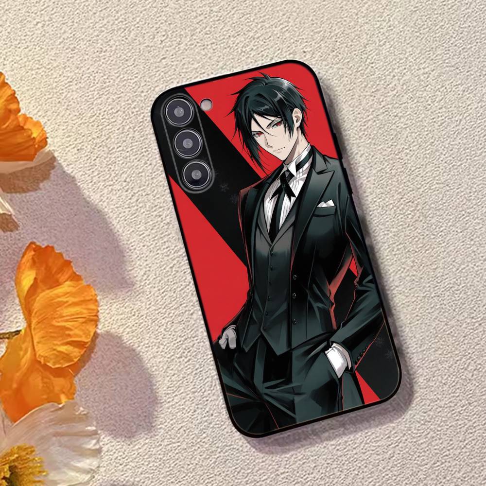 Anime Black B-Butler Handyhülle Schwarzes Silikon Weich Für Samsung Galaxy A73,A72,A71,A70,A53,A52,A51
