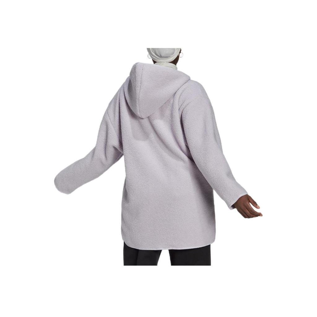 Adidas New Full-Zip Hoodie With Solid Color Logo Women Outerwear Purple HM2840