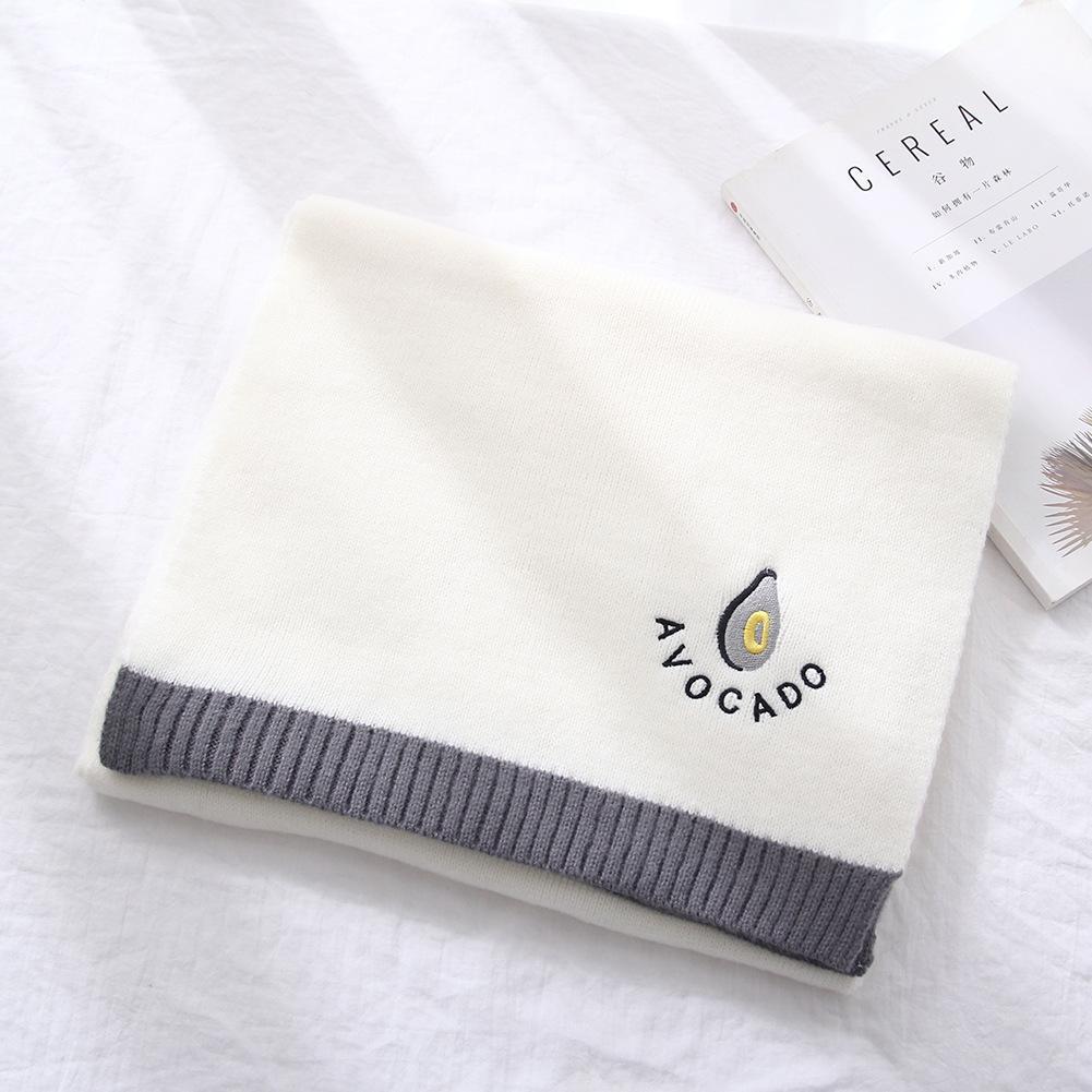 New Style Avocado Scarf Women's Long Winter Korean Version Versatile Student Thickened Warm Wool Knitted Cute Scarf