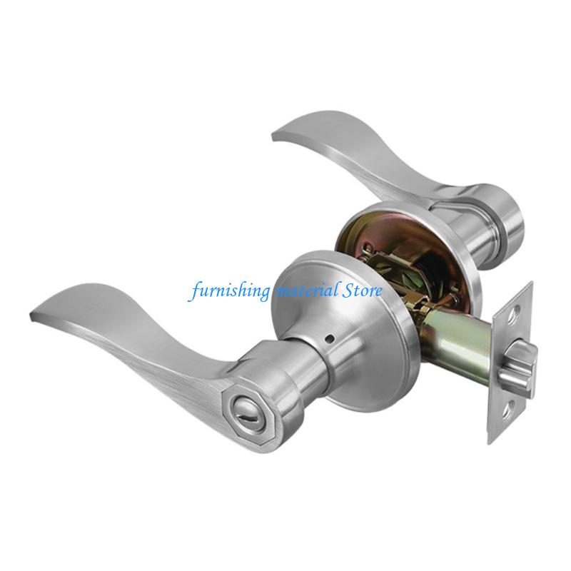 Y5GD Metal Door Lever Lock Set Reversible Handles Strong Metal Construction Tune Privacy Mechanism for Household