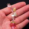 Simple Love Peach Flowers Cell Phone Lanyard Teenage Girl Love Peach Beads Small Fresh Keychain Lanyard