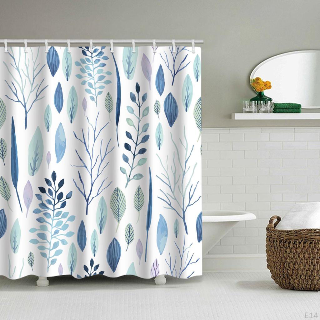 Shower Curtain Decoration Polyester Fiber W 71 x H Washable Abstract Drying Modern Bath Curtains