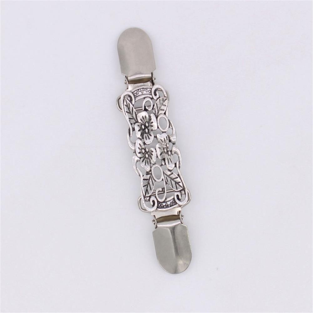 Trendy Winter Retro Flower Pattern Cardigan Clip Shawl Brooch Sweater Blouse Pin Duck Clip Clasps