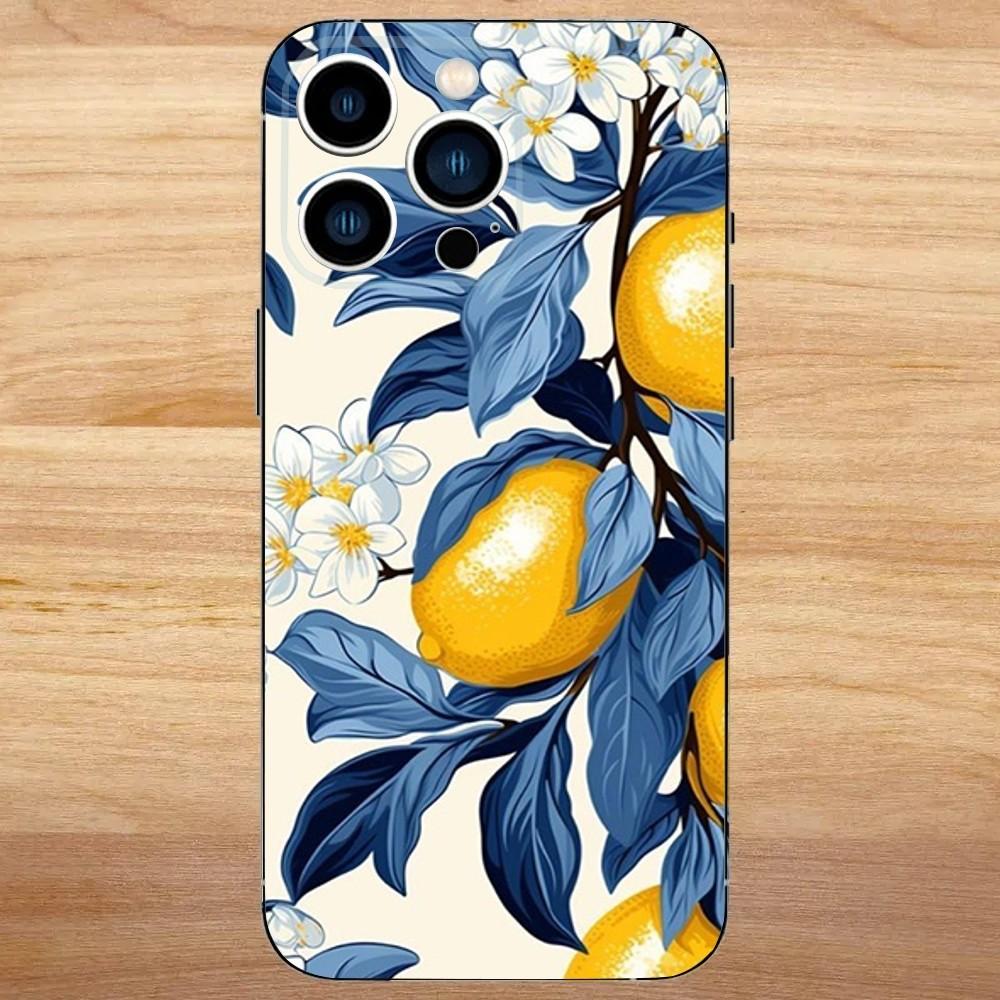 

Fruit lemon Painting Phone Case For iPhone 16,15,14,13,12,11,Mini,Pro,SE,MAX White Matte Shockproof Cover iPhone12PRO