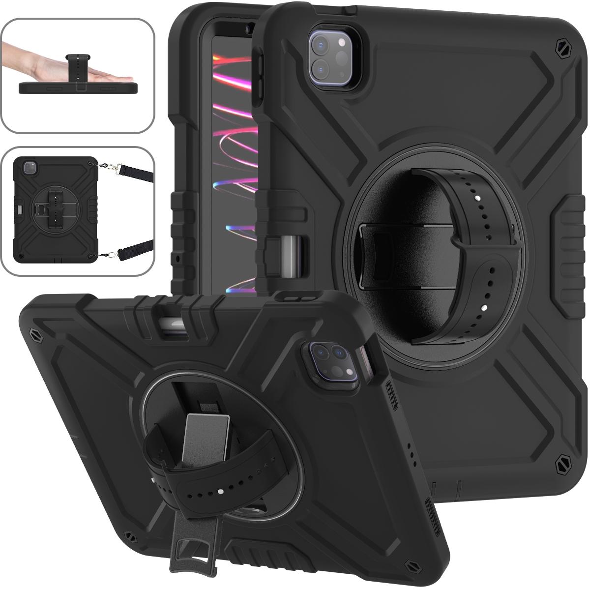 

X-Shaped Series for iPad Pro 11 (2018)/(2020)/(2021)/(2022)/iPad Air (2020)/(2022) Case Kickstand Protective Cover All Black