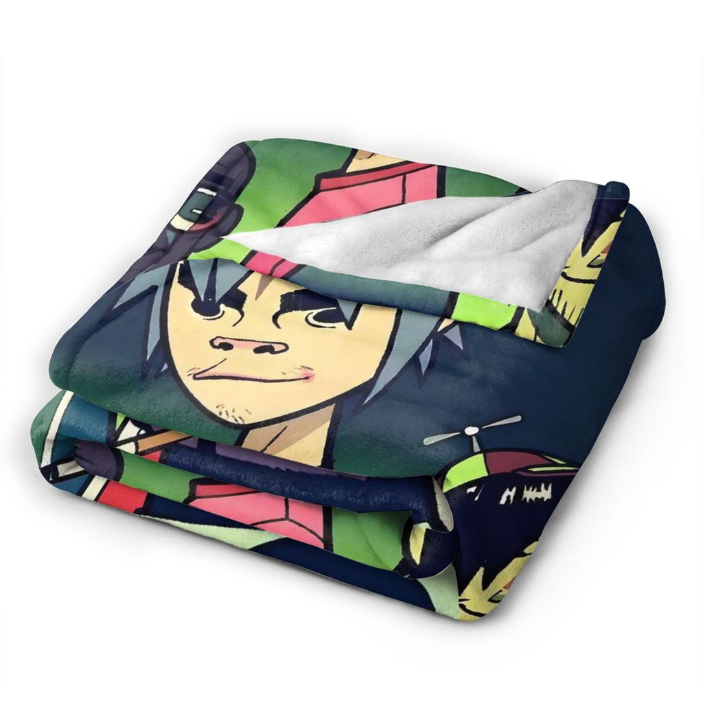 British GorillazS Virtual Band Rock Hip-Hop Blanket  Warm Soft Novelty Plush Throw Blanket For Travel Office Flannel Bed Cover