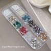 3D Flower Nail Art Decor Charms Set Glitter Rhinestones Mixed Colors Assorted Sizes for DIY Nail Art Party Makeup Use