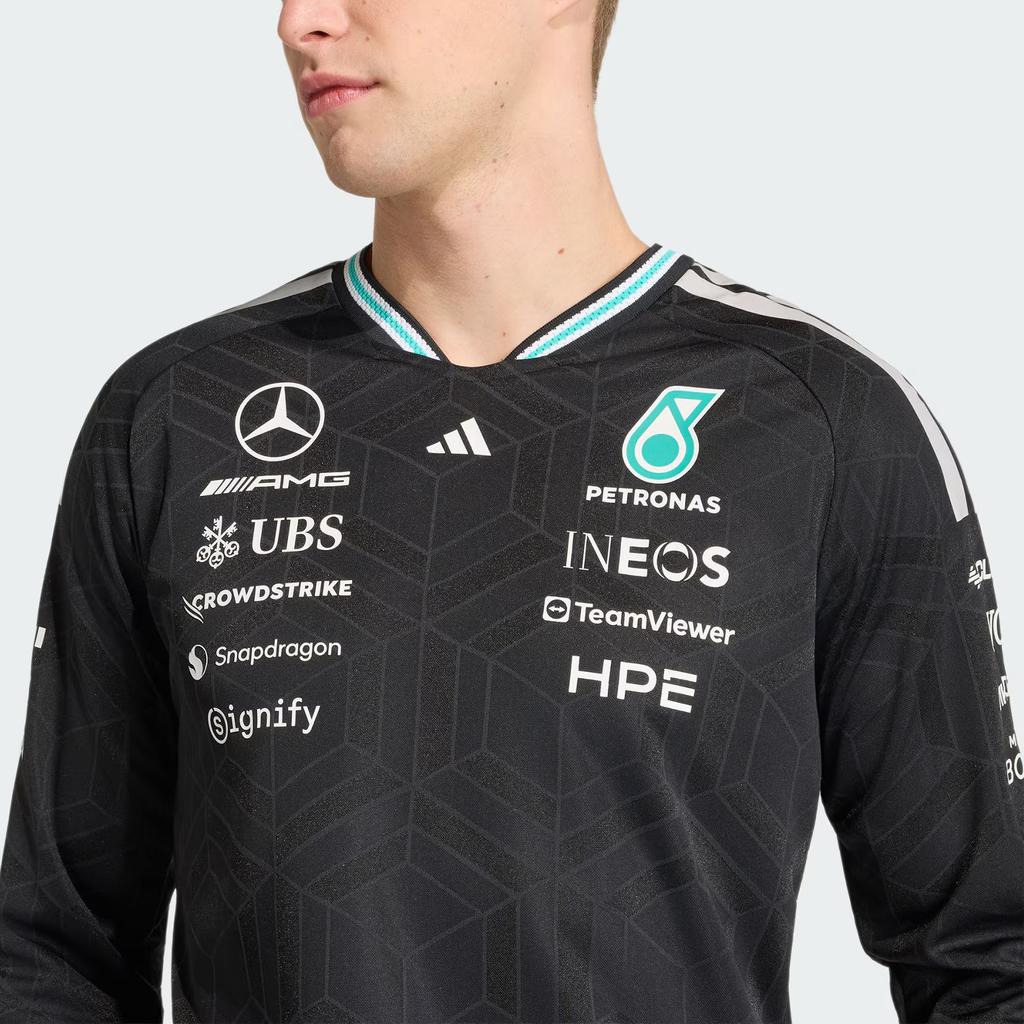adidas Mercedes - Amg Petronas Formel 1 Team Trikot Authentisch Pullover Slim Fit Sport Langarm Schnelltrocknendes T-Shirt Herren Oberteile KE5309