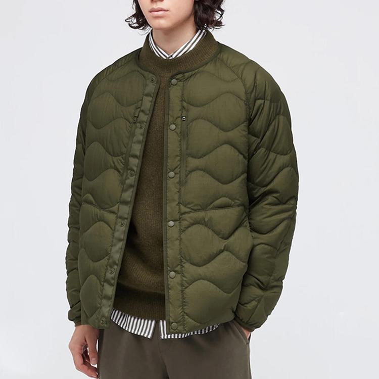 Uniqlo X White Mountaineering Collaboration Premium Lightweight Loose Fit Quilted Down Jacket Unisex outerwear Olive 442562-56