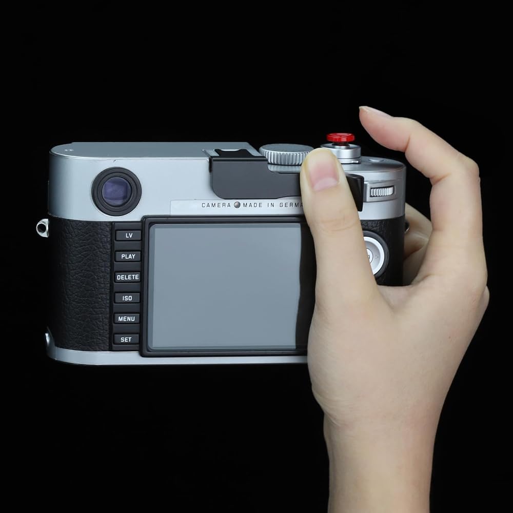 Haoge THB-M24B Thumb Rest, Black, Compatible with various camera models including Leica M Typ240, M-P Typ 240, M240P, M Typ262, and M-D Typ 262.