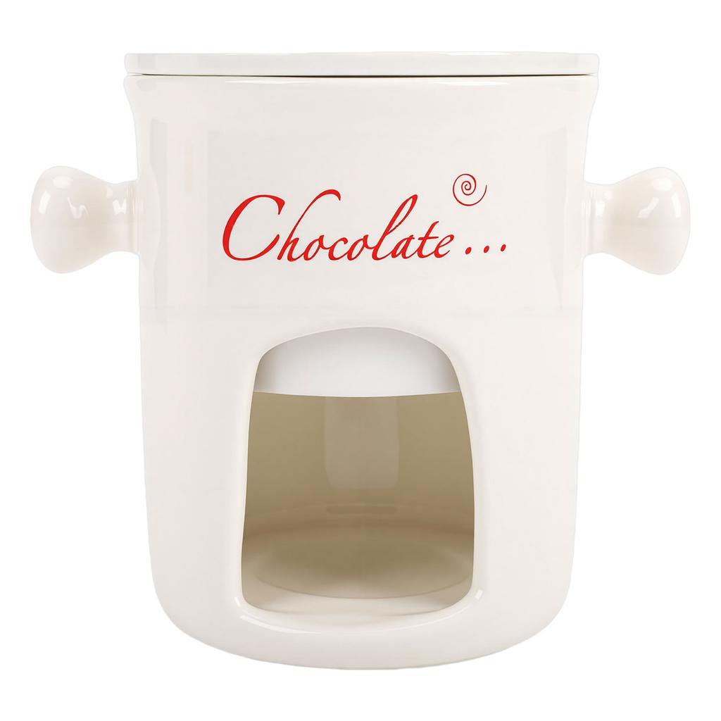 Chocolate Melting Cup Multifunctional Stylish Ceramic Fondue Mug with Fork for Ice Cream Cheese